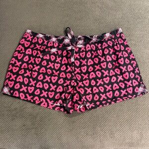 Old Navy Intimates Black & Hot Pink XO Heart Print Sleep Shorts